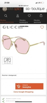 Gucci okulary GG0818SA 003 63 mm różowe