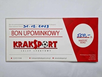 Bon upominkowy Kraksport 550 zł