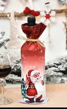 Pokrowiec świąteczny na butelkę Mikołaj