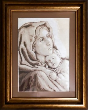 Madonna Cygańska, obraz, haft krzyżykowy