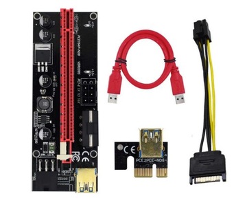 Taśma Riser USB 3.0 PCI-E 1x-16x SATA MOLEX 009S