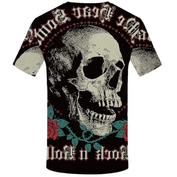 T-shirt 3D Koszulka Skull rozmiar L Fitness MMA