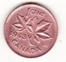 KANADA .... 1 cent ... 1943 ,,,,KM#32