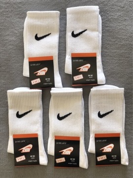 Skarpety Nike białe 5 par wysokie rozmiar 36-40