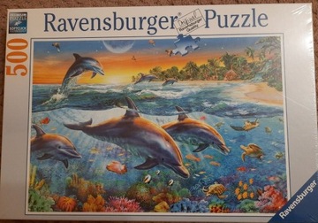 Puzle 500 Ravensburger (delfiny)