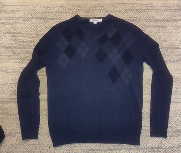 Sweter Calvin Klein r. S romby niebieski