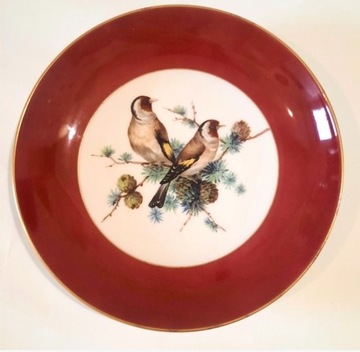 Talerz porcelanowy AK Kaiser Ptaki ręczny dekor