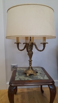 Francuska lampa stołowa z mosiądzu 
