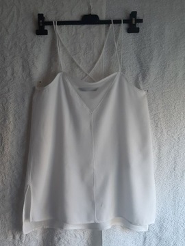 Biały top na ramiączkach Zara Basic, r. S/M