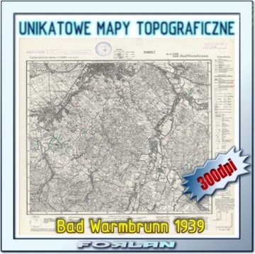 UNIKATOWE MAPY TOPOGRAFICZNE - Bad Warmbrunn 1939r