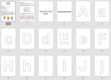 Szablony literek - 4 czcionki, 500str PDF do druku