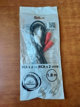Kabel RCA x 2 ---> RCA x 2 (cinch) 1,8m Cablexpert