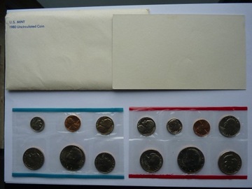USA1980 zestaw monet coin set P + D UNC