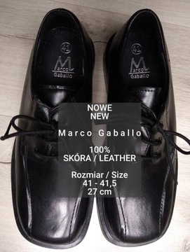 MARCO GABALLO  Męskie buty, 100% Skóra, 41-41,5 