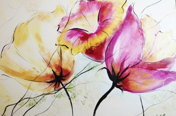 Kwiaty -  obraz olejny ręcznie malowany 70x50