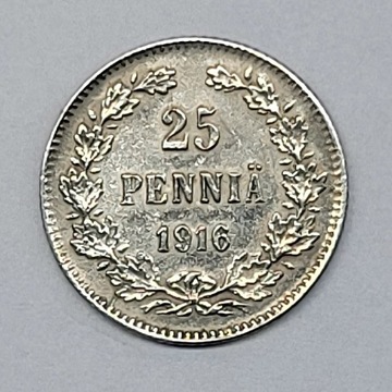 1916 Finlandia srebrnych 25 pennia