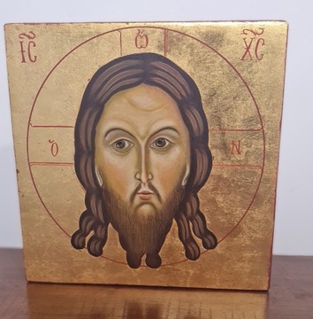 Ikona Chrystus Mandylion, ręcznie malowana pisana 