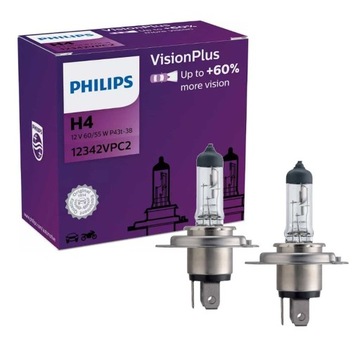 Żarówka samochodowa Philips Vision Plus H4 60/55 W 12V