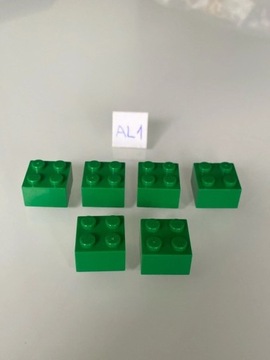 6 x Lego klocek 2x2 3003 300328 zielony