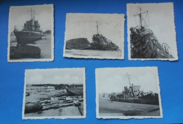 Dunkierka 1940r-5 zdjeć z albumu.Statki,Torpedowce