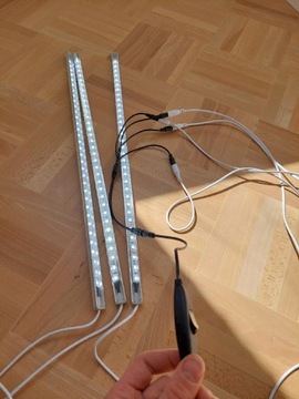 Panel świecący led 4 sztuki 60cm na wtyczkę przełącznik kabel 380cm