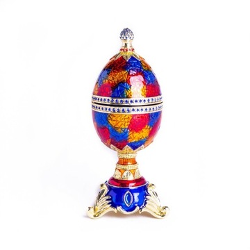 Kolorowe Jajko puzderko pozytywka K. Kopal Faberge