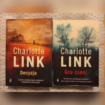 2 książki Charlotte Link Decyzja i Gra Cieni