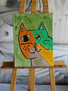 Obraz na płotnie Zielony kotek