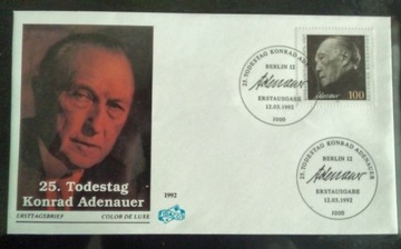 FDC Niemcy 1992 Konrad Adenauer