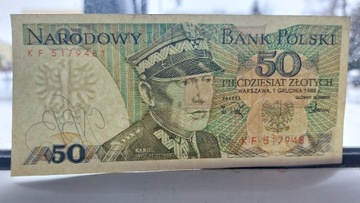 Banknot 50 zł z 1988r, Seria KF