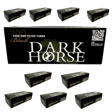 10 x DARK HORSE BLACK 200szt GILZY PAPIEROSOWE 8mm