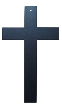 Krzyż metalowy na ścianę dewocjonalia czarny 35cm