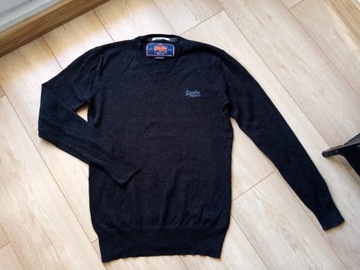 SuperDry GRAFITOWY sweter roz. S