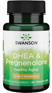 Swanson DHEA 25mg & Pregnenolon 100 mg - 60 kaps.