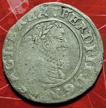 3 krajcary 1628 Ferdynand ll Habsburg- Czechy - Srebro 
