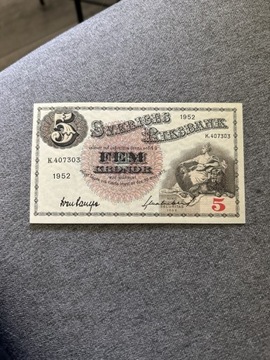 5 koron szwedzkich 1952