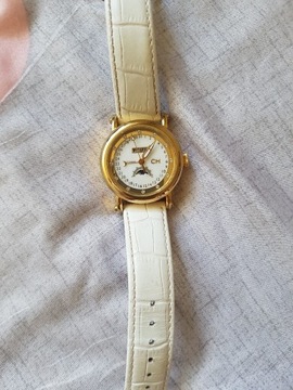 Zegarek damski Carlo Monti zloty z bialym paskiem