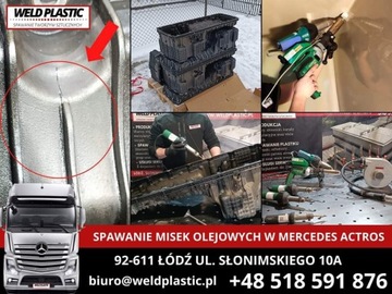 Miska olejowa Mercedes Actros, Naprawa, spawanie 