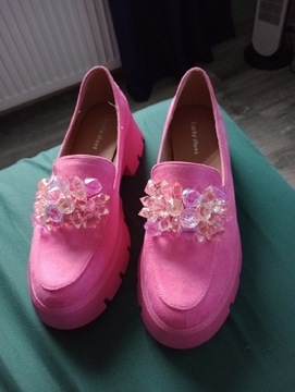 Buty damskie mokasyny Różowe 