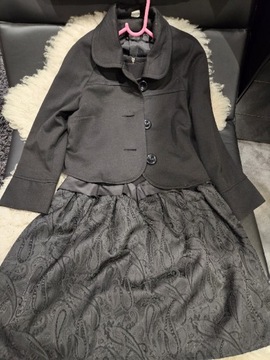 Sukienka Mała czarna baskinka+ żakiet r.40 Idealny