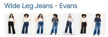 EVANS WIDE LEG MIEKKI JEANS 46 48 plus size spodni