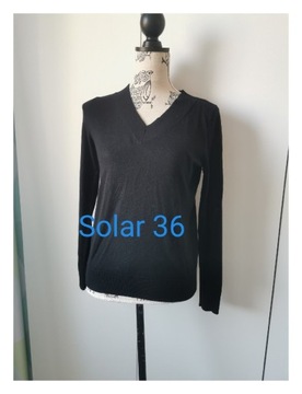 Solar sweter bluzka szpic czarny z angorą 36 S 
