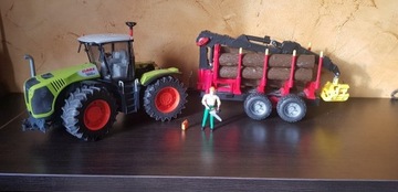 Bruder traktor + przyczepa + minifigurka + dodatki