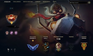 Konto League of Legends DIAMENT HANDLEVELED 73 lvl