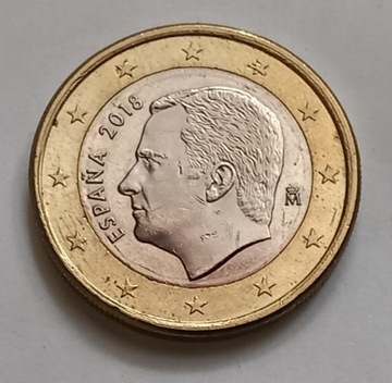 1 euro Hiszpania 2018 r