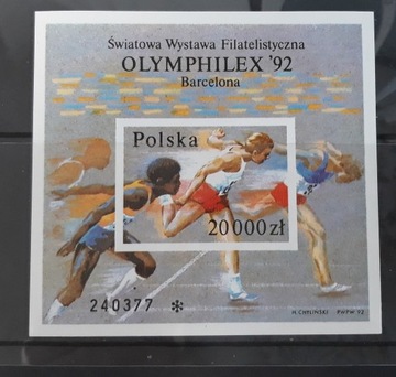 Znaczki czyste Polska 1992r Mi.bl 118B Olimpiada