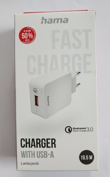 Hama Qualcomm Quick Charge 3.0 USB 19,5W biała