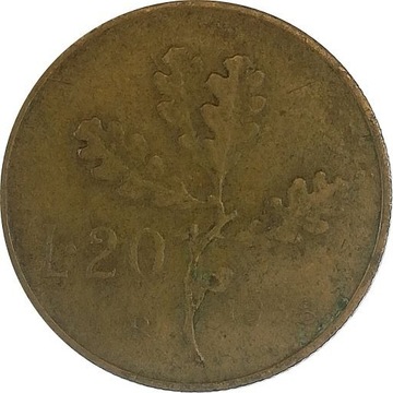 Włochy 20 lire 1958, KM#97.1