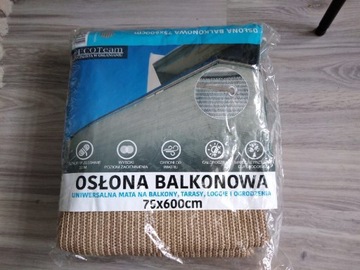 Osłona balkonowa na taras 75 x 600 cm