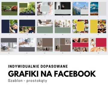 Grafiki na Facebook, 17 postów, 1 zdjęcie w tle